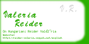 valeria reider business card